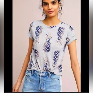 Anthropologie payette pineapple 🍍 printed tshirt